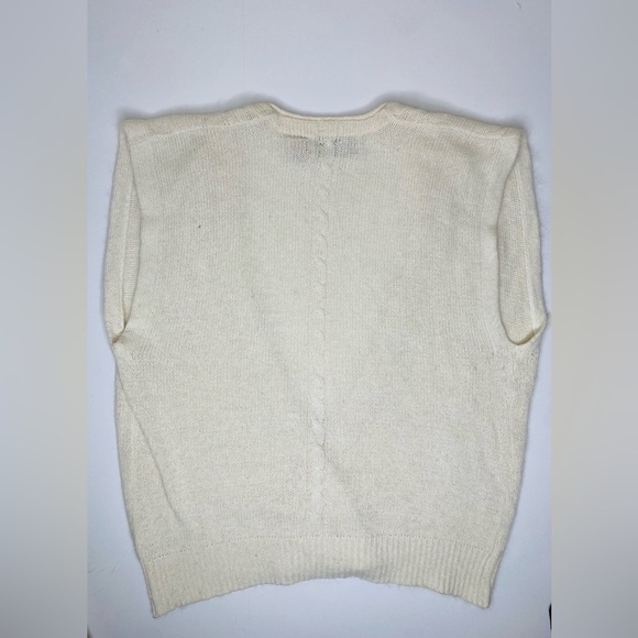 Vintage Liz Baker Angora Rabbit Hair Silk Neutral Minimalistic Sweater Vest 18W - Picture 2 of 11